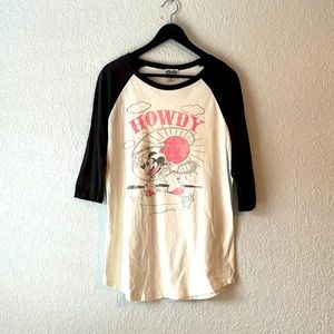 Like new, Mickey Mouse cowboy “Howdy” 3/4 sleeve t-shirt